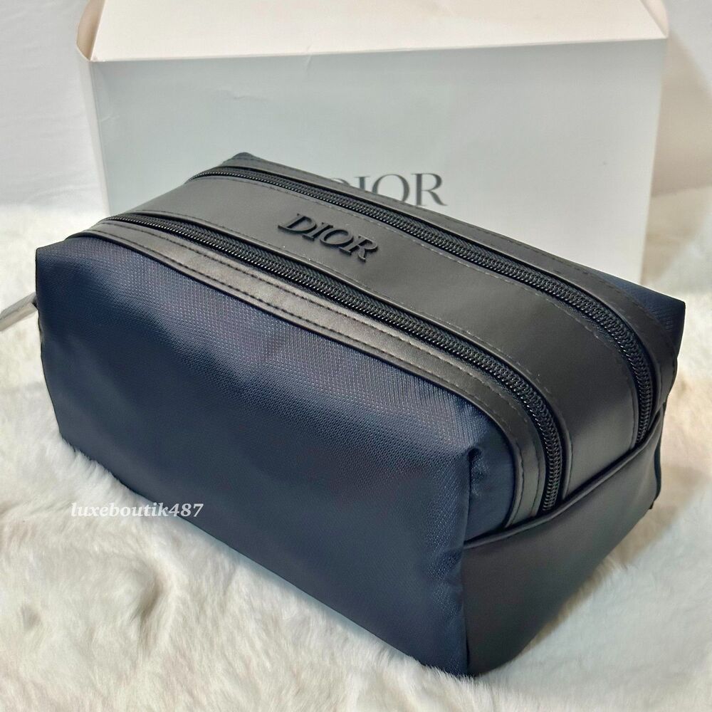 DIOR navy blue toiletry pouch bag travel case NIB - Picture 3 of 8